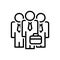 Black line icon for Businessman Team, gathering and organization