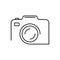 Black line icon for Camera, photography and technology