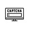 Black line icon for Captcha, technology and prevention