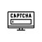 Black line icon for Captcha, technology and system