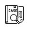 Black line icon for Case, study and legal