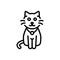 Black line icon for Cat, pussy and heck