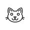 Black line icon for Cats, face and animal