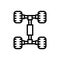 Black line icon for Chassis, undercarriage and frame