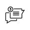 Black line icon for Chat, chatter and conversation