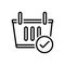 Black line icon for Checkout, shopping and basket