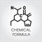 Black line icon of chemical formula. Medicine, science, biology, chemistry theme. Vector contour label