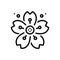 Black line icon for Cherryblossom, cherry and blossom