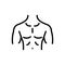 Black line icon for Chest, bosom and breastplate