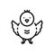 Black line icon for Chick, poult and newborn
