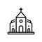 Black line icon for Church, belief and bible