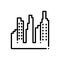 Black line icon for Citycenter, city and building