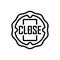 Black line icon for Close, sign and store