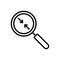 Black line icon for Closer, near and magnifier