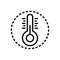 Black line icon for Cold, thermometer and temperature