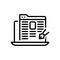 Black line icon for Columnists, article and communication