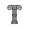 Black line icon for Columns, architecture and pillar