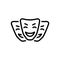 Black line icon for Comedy, entertainment and mask