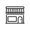 Black line icon for Commercial, store and shop