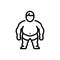 Black line icon for Comorbidity, overweight and man