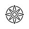 Black line icon for Compass, explore and nautical