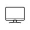 Black line icon for Computer, tv and screen