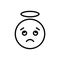 Black line icon for Confused, gloomy and emotion