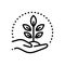 Black line icon for Conserving, protection and grow
