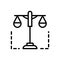 Black line icon for Constitutional, authority and balance