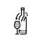 Black line icon for Consume, wine and alcoholism