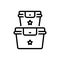 Black line icon for Container, parcel and parcel