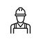 Black line icon for Contractor, occupier and hireling