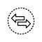 Black line icon for Contrary, arrow and opposite