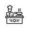 Black line icon for Cooking, food maker and consonant