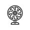 Black line icon for Cooling, fan and electric