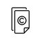 Black line icon for Copyright, possess and take