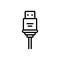 Black line icon for Cording, protecting and plug