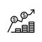 Black line icon for Cost, expense and earning