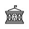 Black line icon for Court, tribunal and building