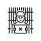Black line icon for Criminal, convicted and jailbird