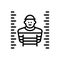 Black line icon for Criminal, offender and culprit