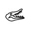 Black line icon for Crocodile, alligator and reptile