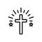 Black line icon for Cross, faith and mythology