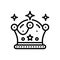 Black line icon for Crown, diadem and antiques