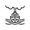 Black line icon for Cruise, sail and jaunt