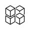 Black line icon for Cube Graphic Of Squares, square and polygon
