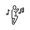 Black line icon for Dancing, shindig and dance