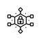 Black line icon for Data, security, Encryption and gadget