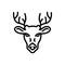 Black line icon for Deer, animal and antler