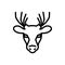 Black line icon for Deer, mammal and reindeer